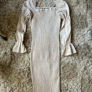 Petal & Pup Cream Long Sleeve Dress